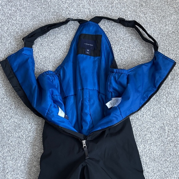 Lands' End Black Snow Bib Overalls sz 12 kids - Picture 3 of 6